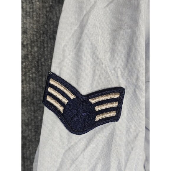 VINTAGE US Air Force Shirt Mens 16.5 Blue 1550 Long Sleeve Uniform Epaulets 90s - Picture 4 of 11
